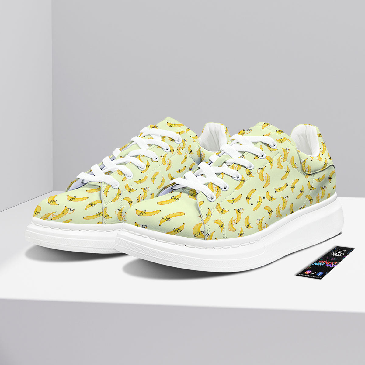 Banana Cute Print Pattern Platform Shoes-grizzshop