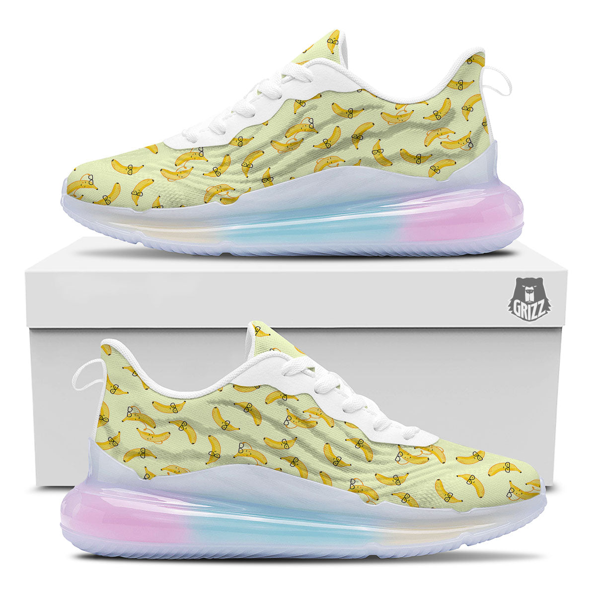 Banana Cute Print Pattern Running Sneakers-grizzshop