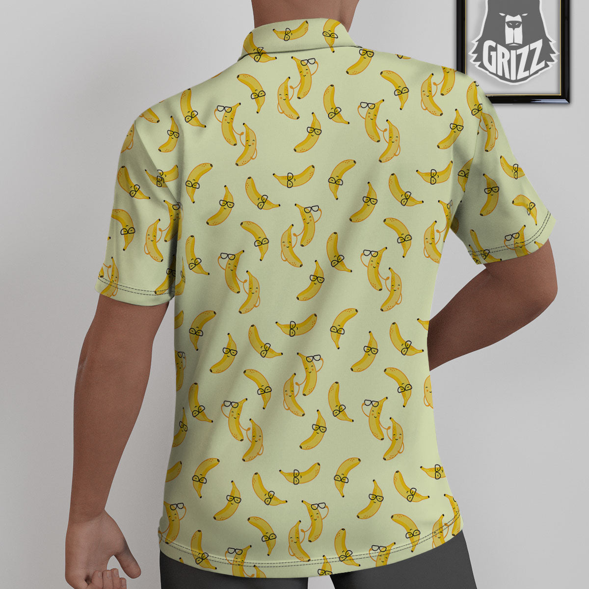 Banana Cute Print Pattern Untucked Shirts-grizzshop