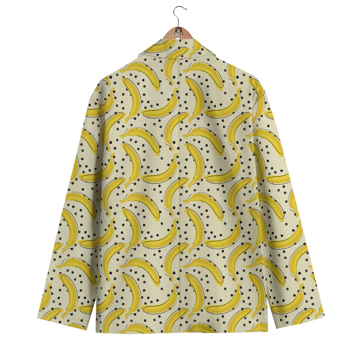 Banana Dot Pattern Print Men's Blazer-grizzshop