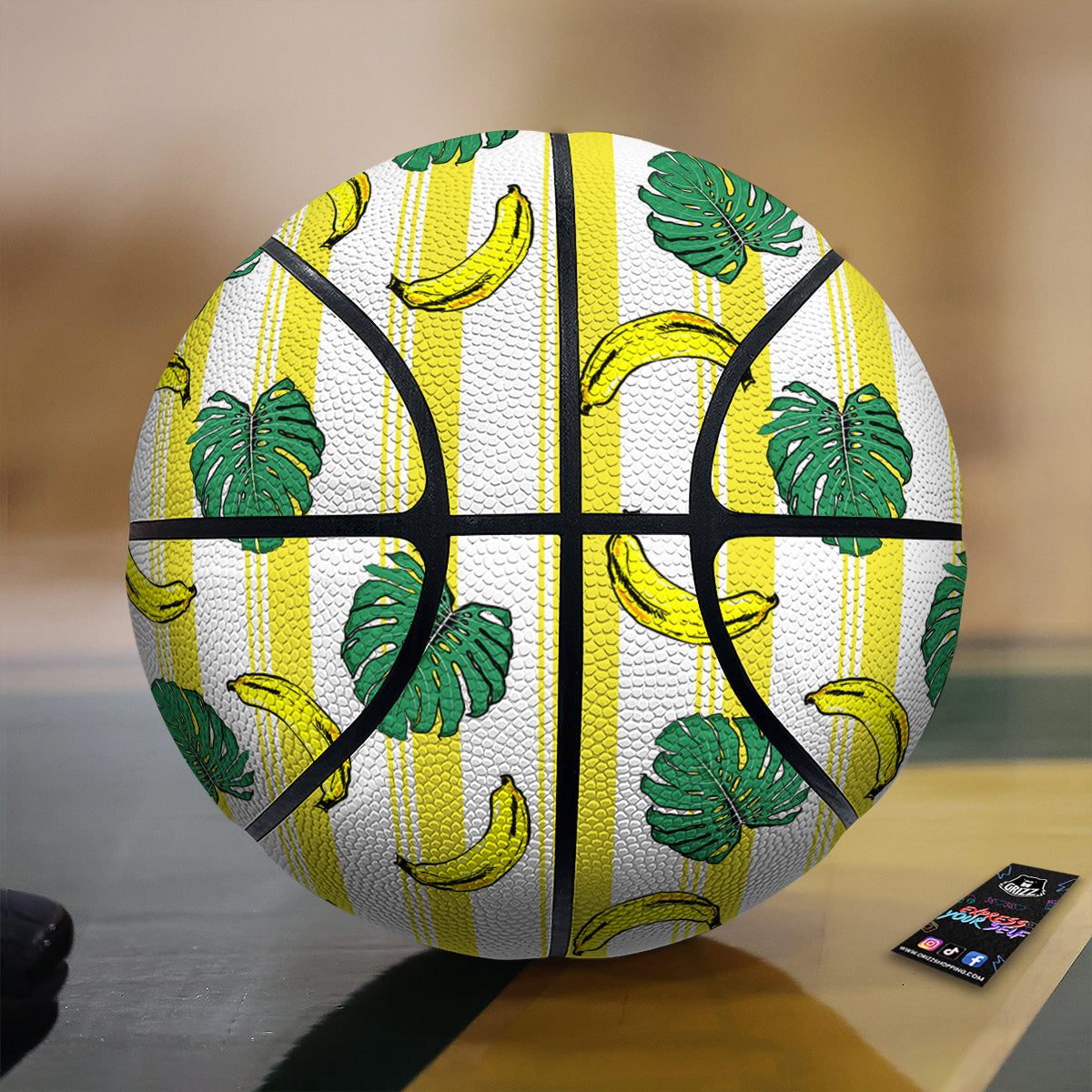 Banana Geometric Yellow Print Pattern Basketball