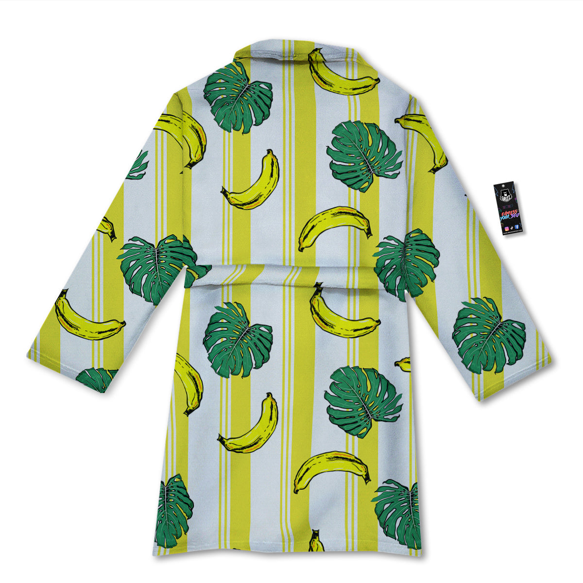 Banana Geometric Yellow Print Pattern Bathrobe-grizzshop