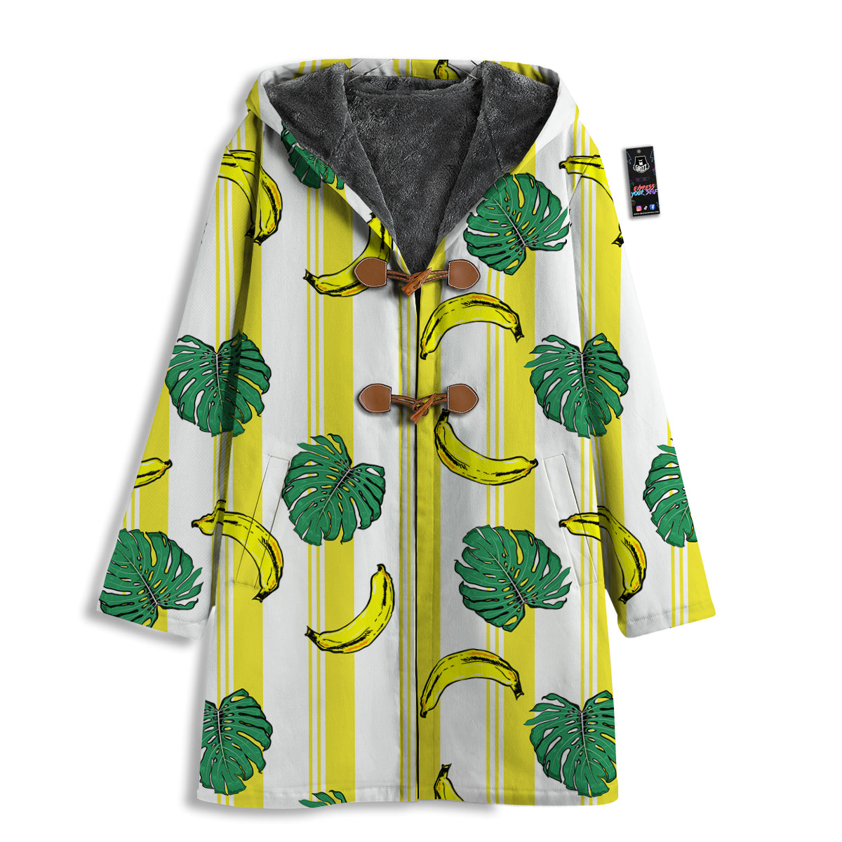 Banana Geometric Yellow Print Pattern Men's Windbreaker Jacket-grizzshop
