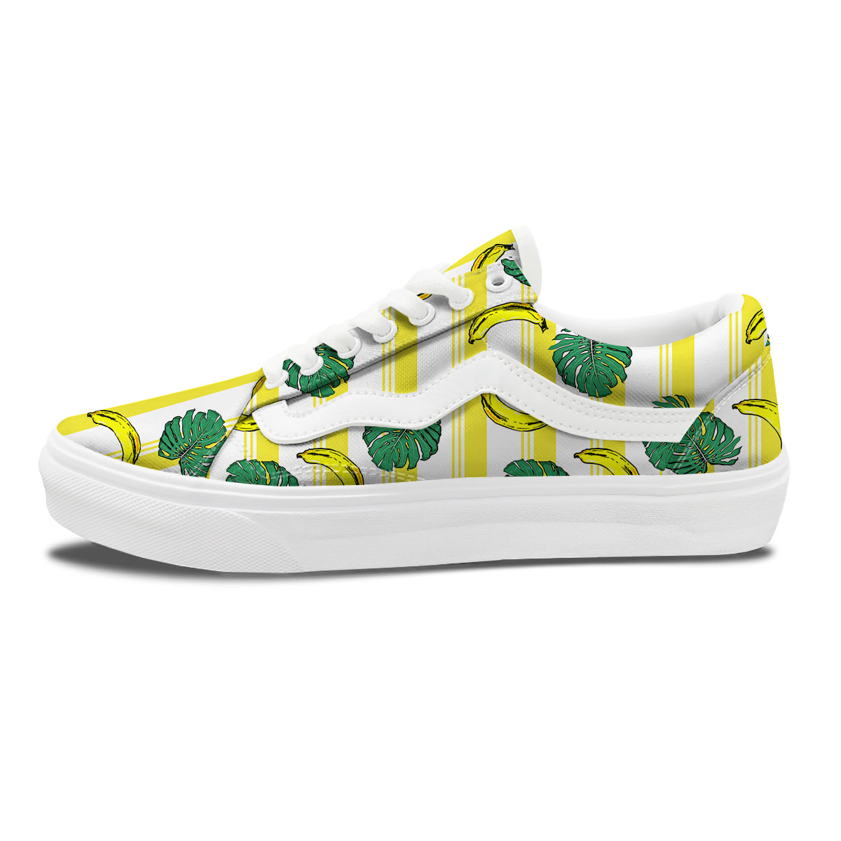 Banana Geometric Yellow Print Pattern Skate Shoes-grizzshop