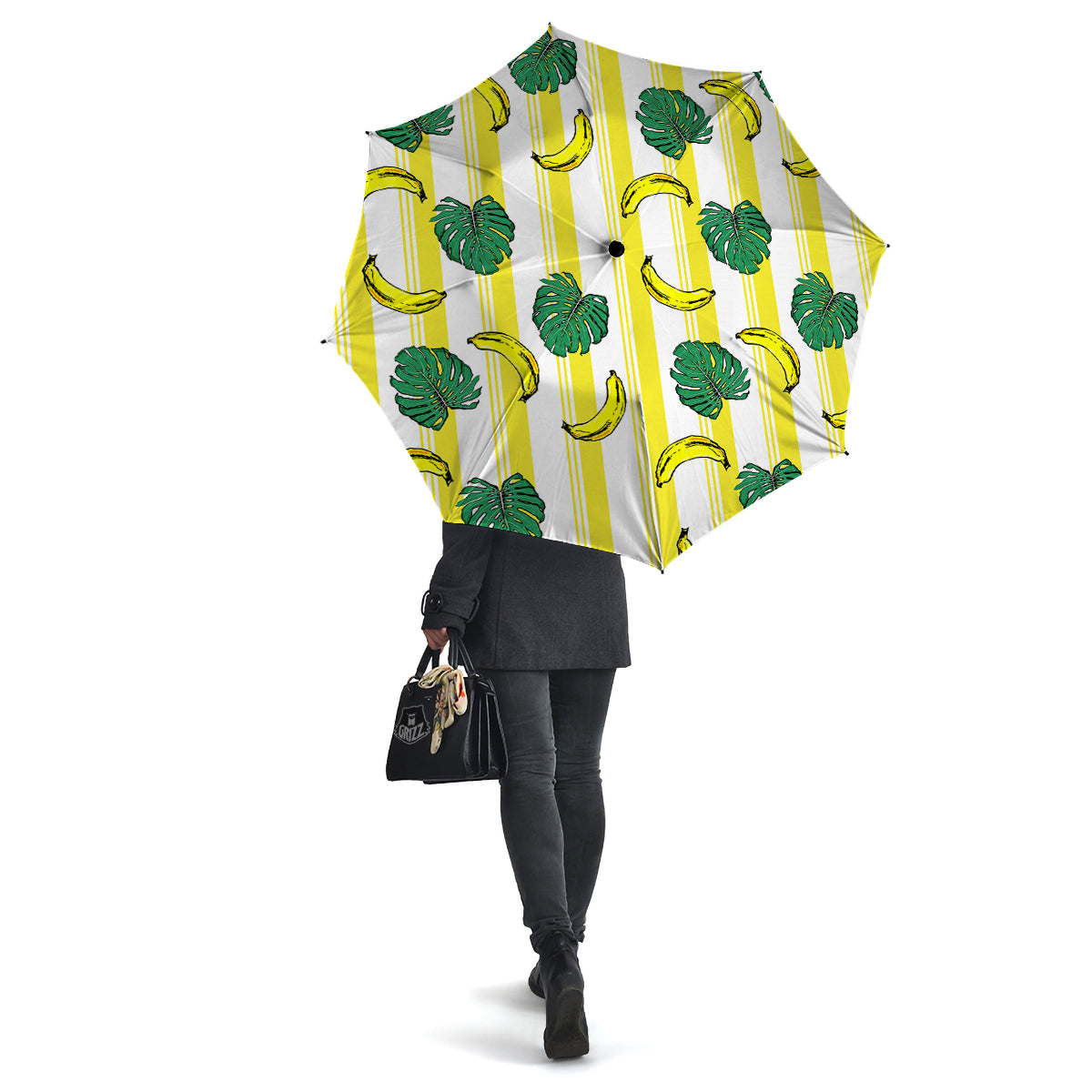 Banana Geometric Yellow Print Pattern Umbrella-grizzshop