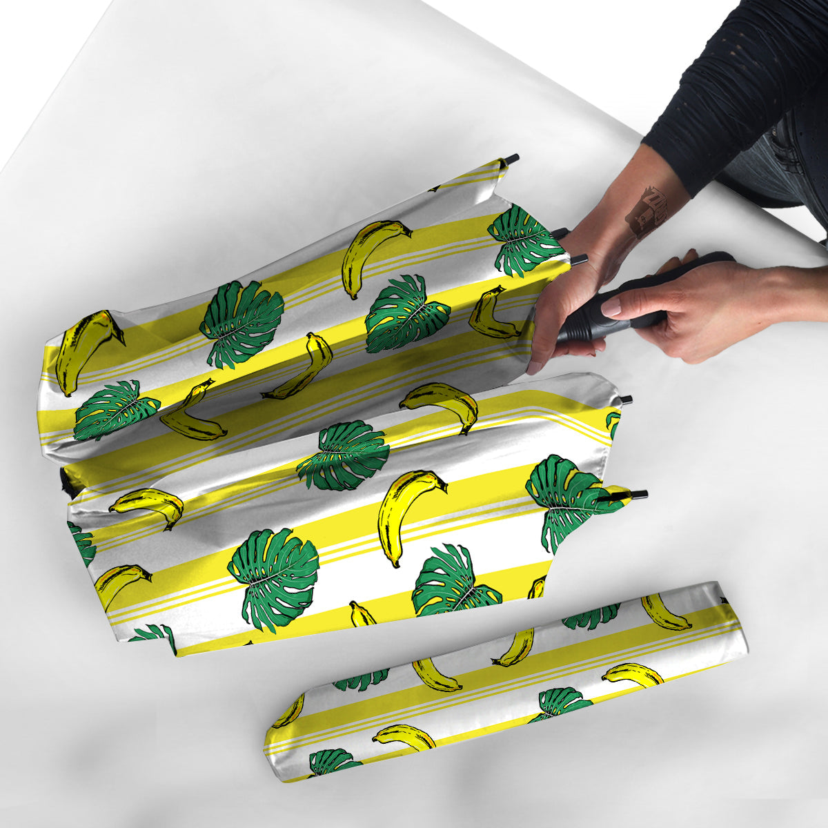 Banana Geometric Yellow Print Pattern Umbrella-grizzshop