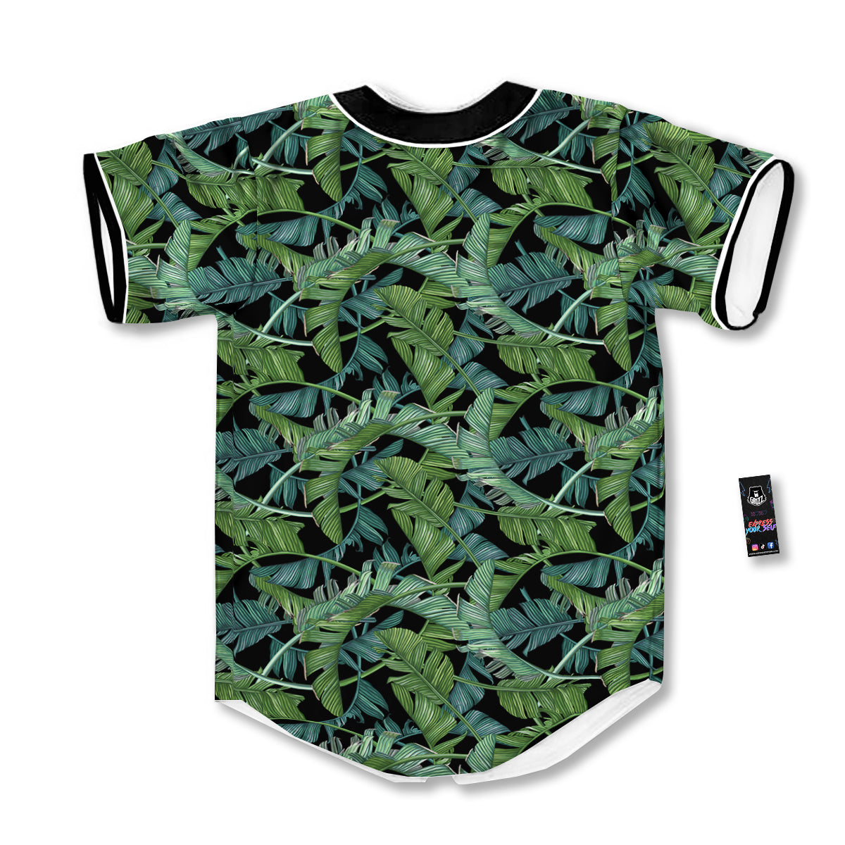 Banana Leaf Print Pattern Baseball Jersey-grizzshop