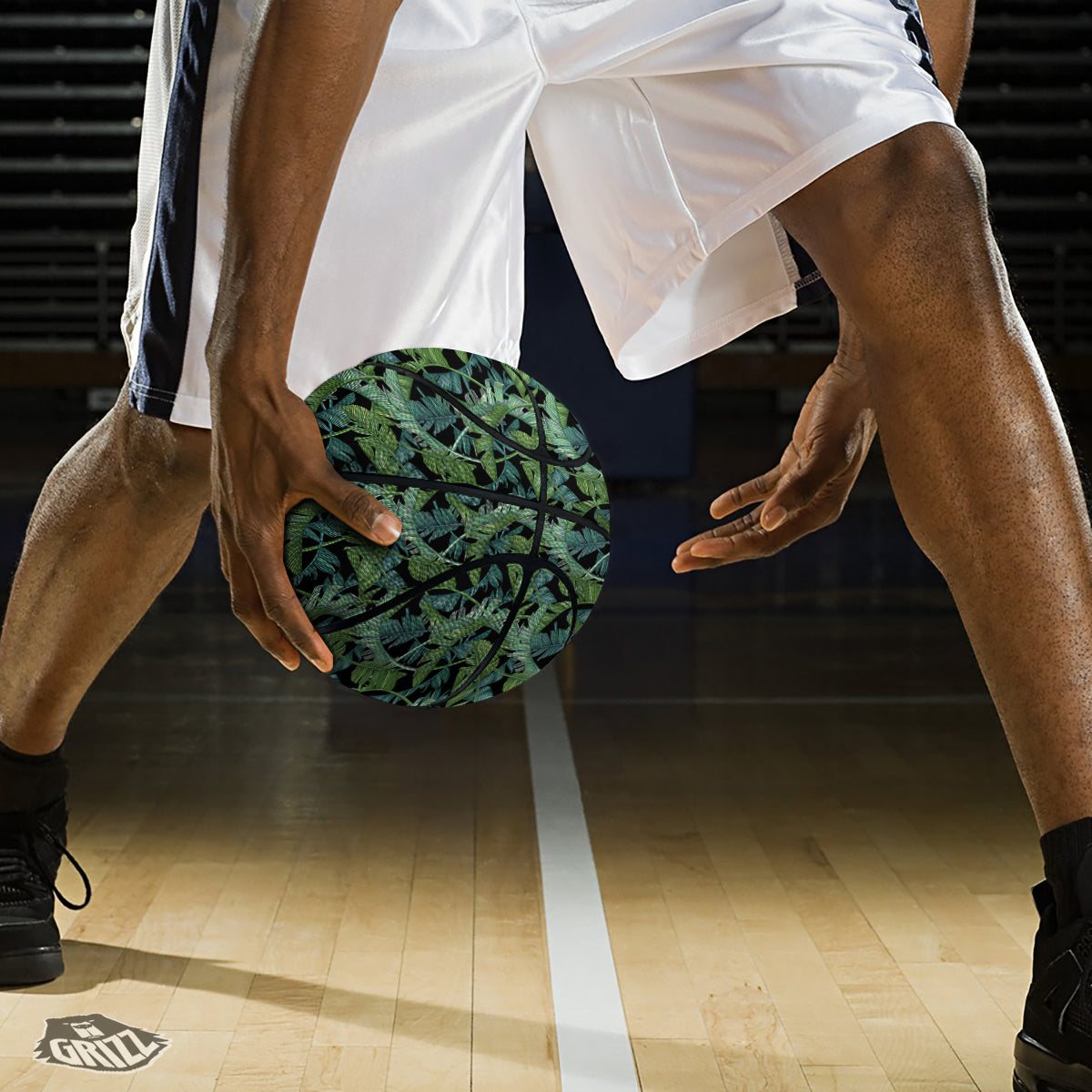 Banana Leaf Print Pattern Basketball-grizzshop