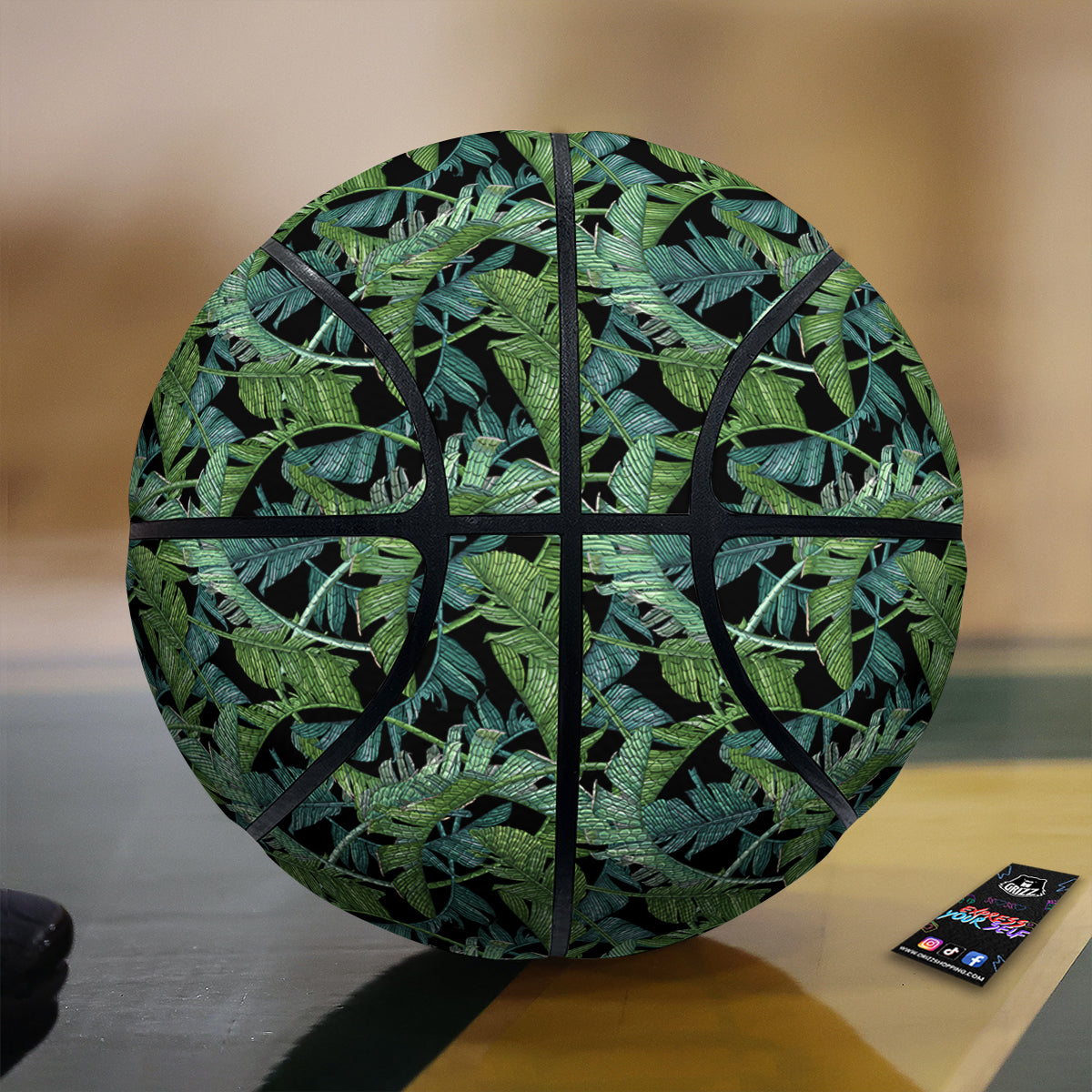 Banana Leaf Print Pattern Basketball-grizzshop