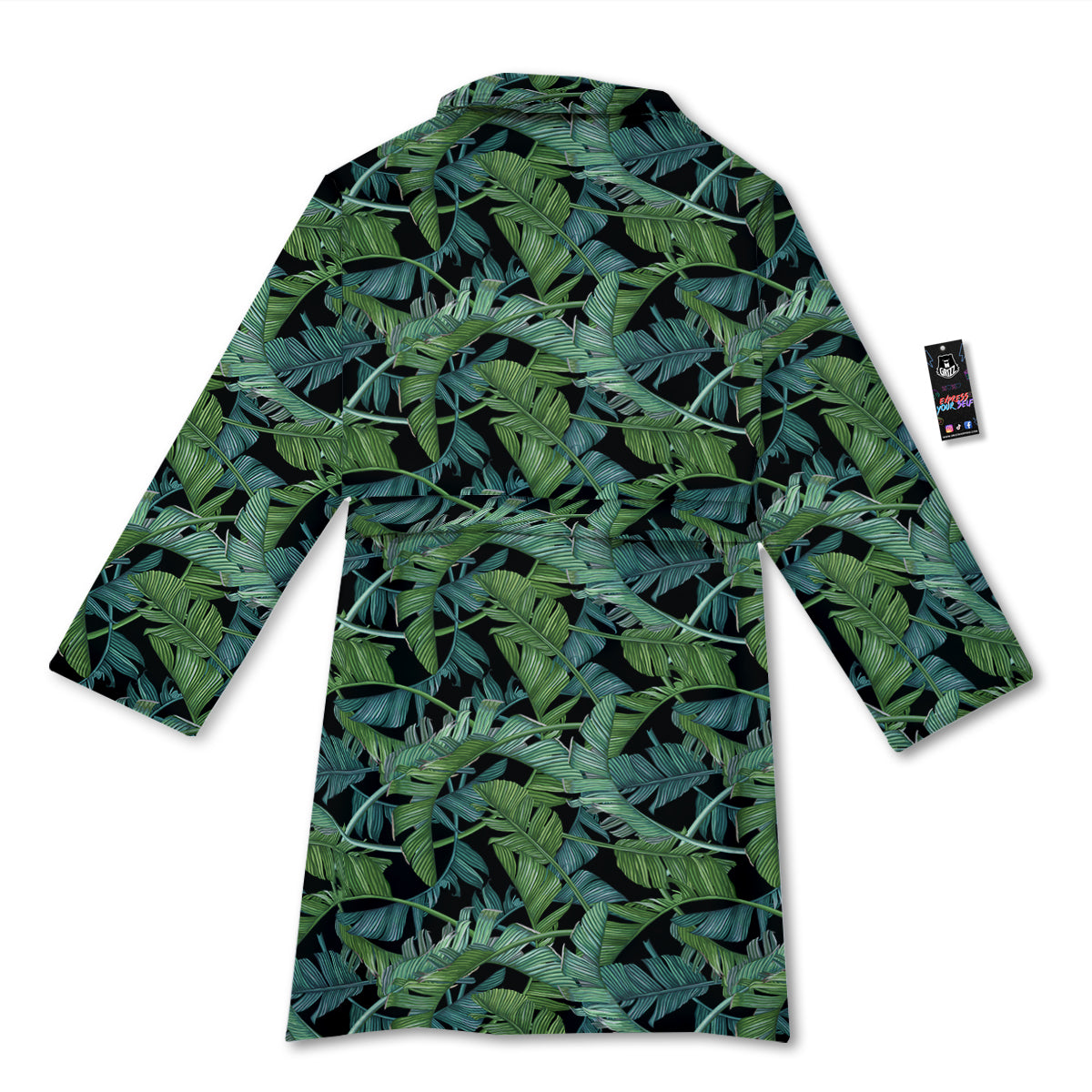 Banana Leaf Print Pattern Bathrobe-grizzshop