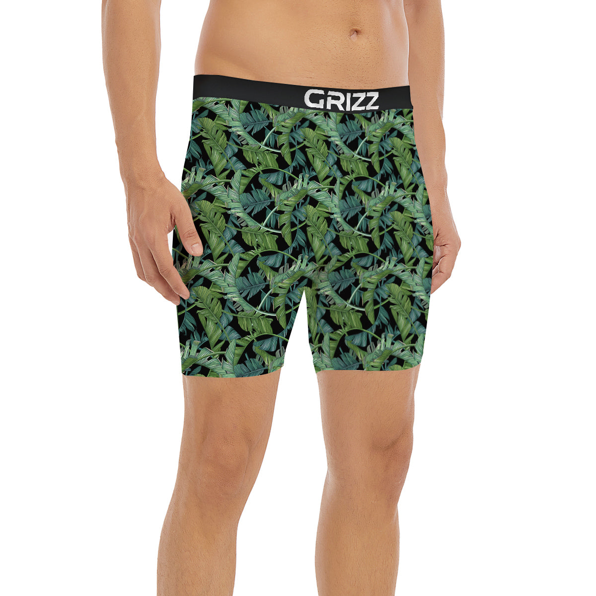Banana Leaf Print Pattern Boxer Briefs-grizzshop