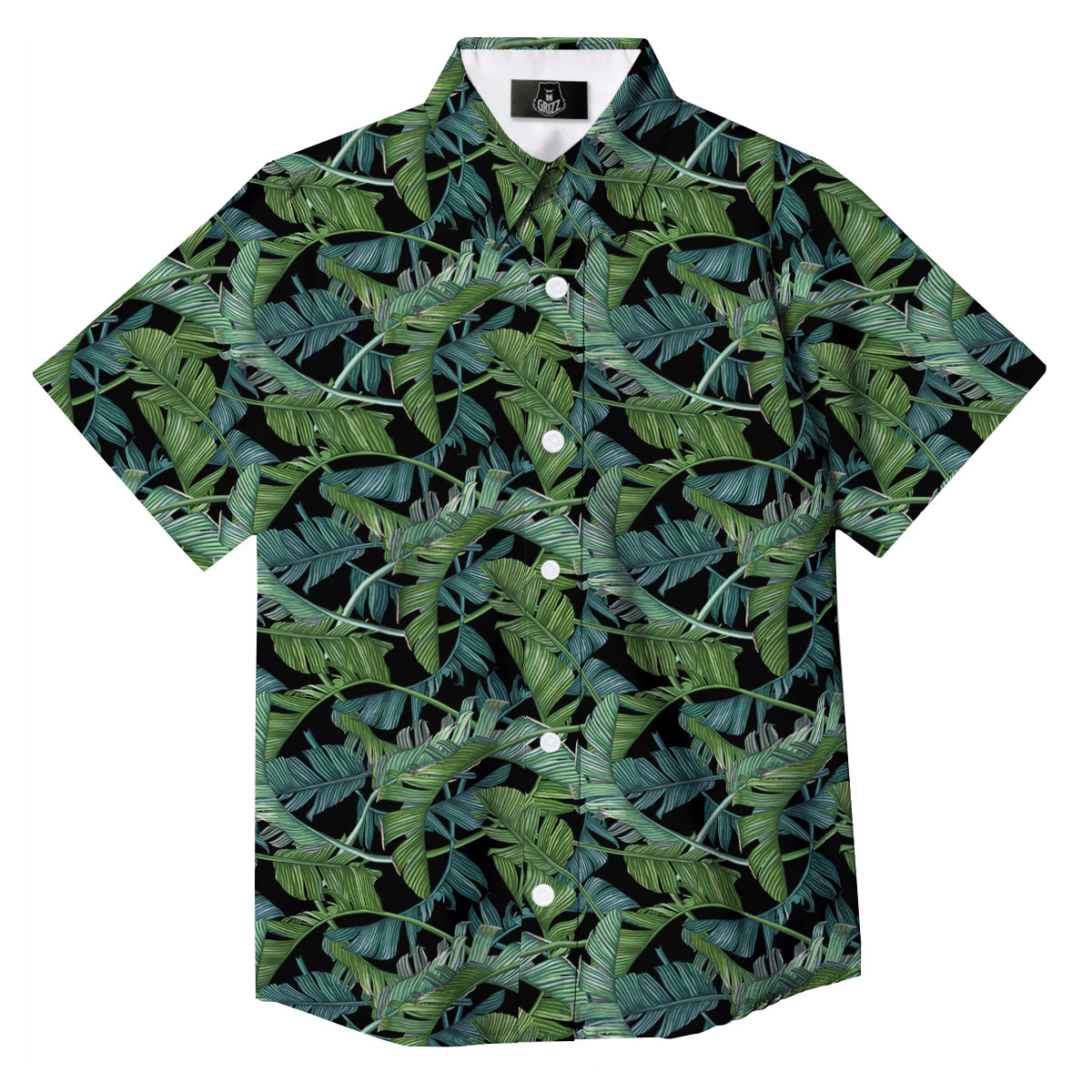 Banana Leaf Print Pattern Button Up Shirt-grizzshop