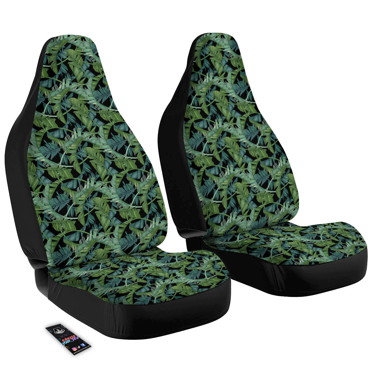 Banana Leaf Print Pattern Car Seat Covers-grizzshop