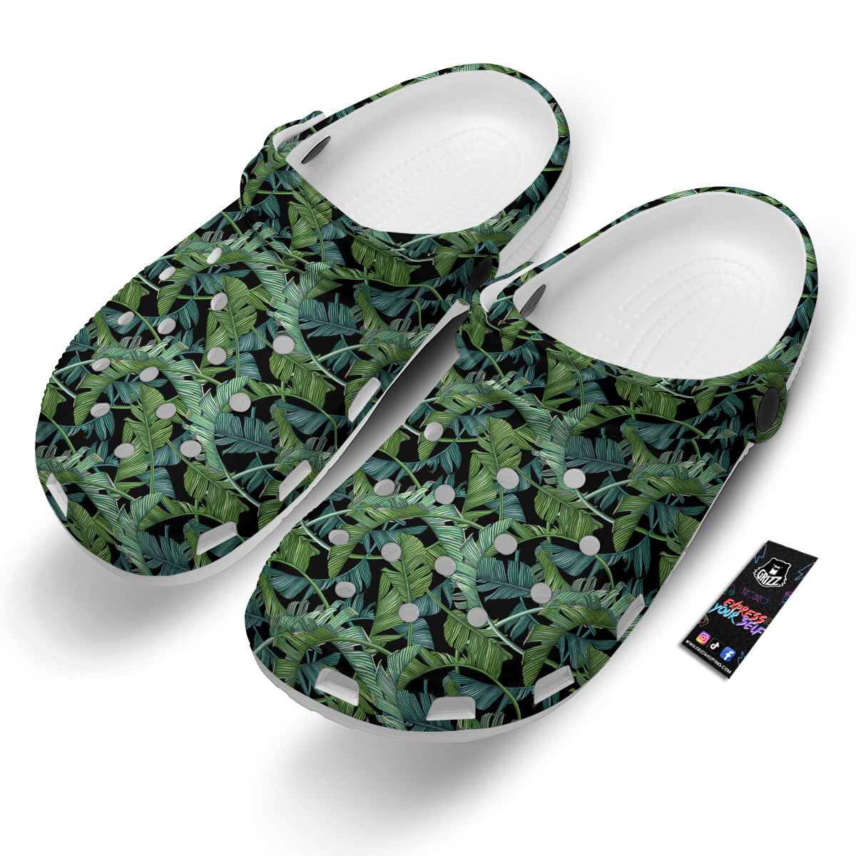 Banana Leaf Print Pattern Clog-grizzshop