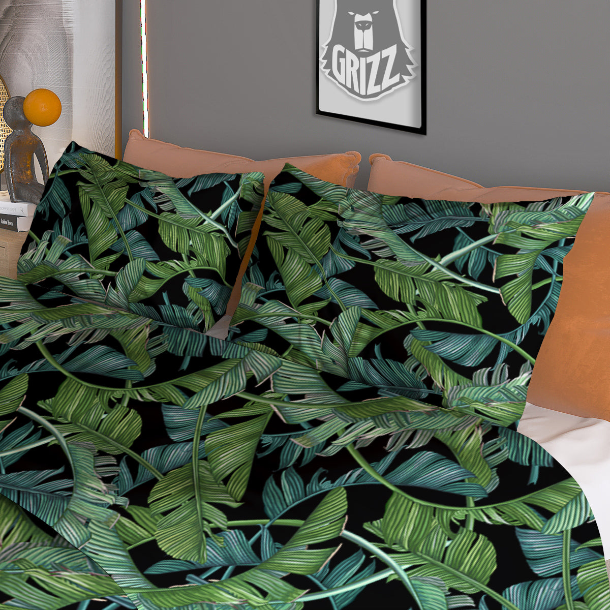 Banana Leaf Print Pattern Duvet Cover Bedding Set
