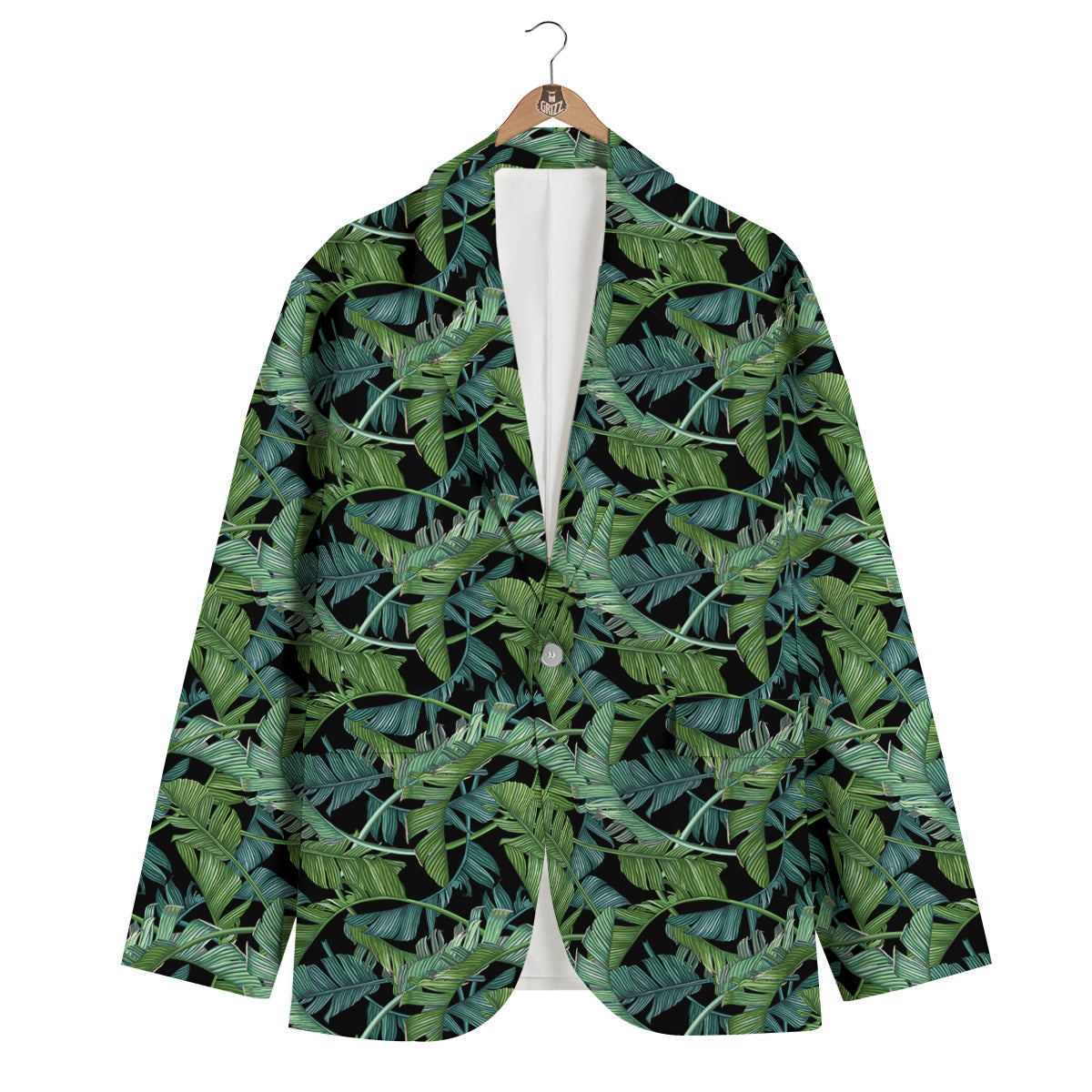 Banana Leaf Print Pattern Men's Blazer-grizzshop