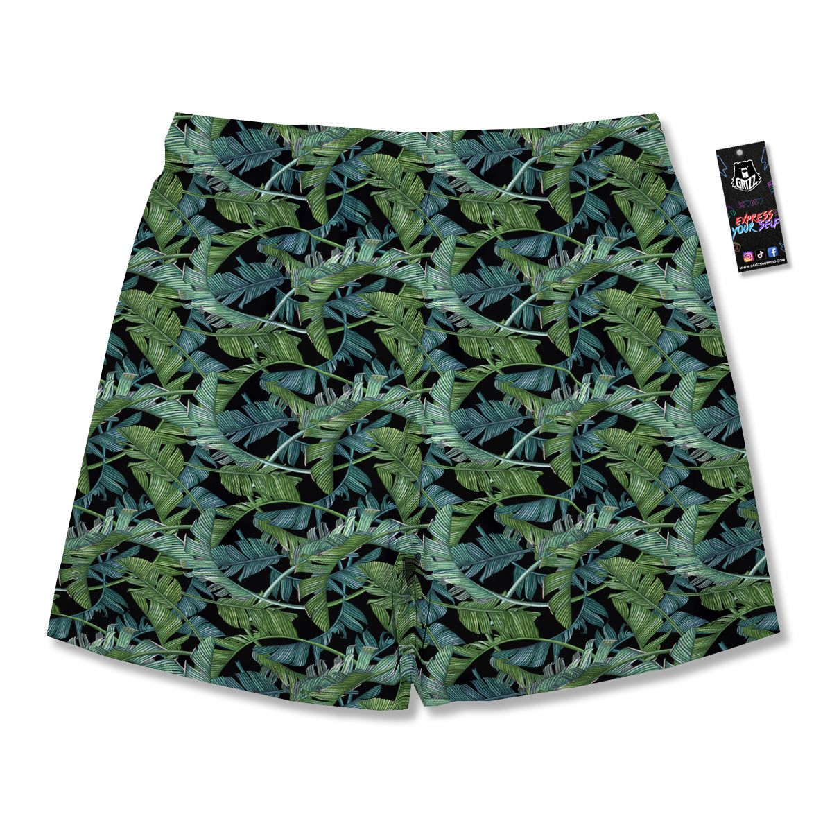 Banana Leaf Print Pattern Men's Running Shorts-grizzshop