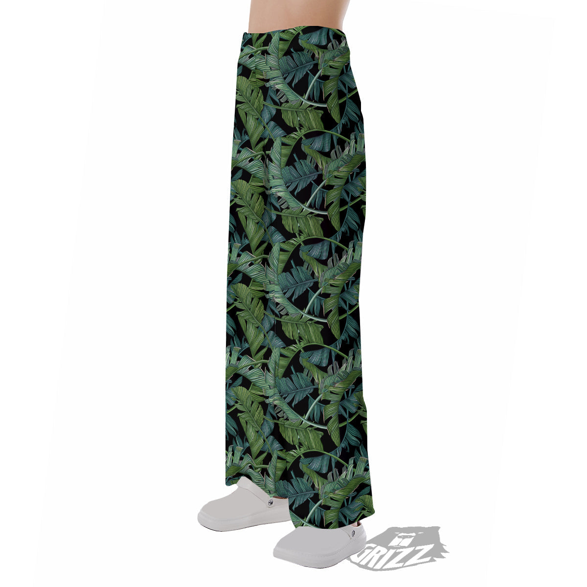 Banana Leaf Print Pattern Pajama Pants-grizzshop
