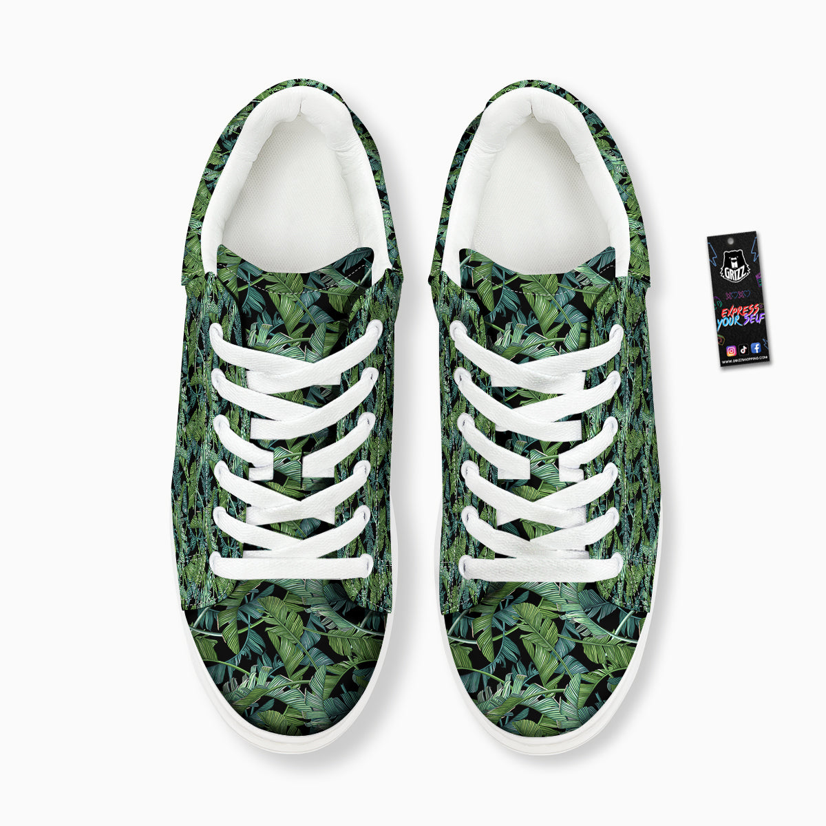 Banana Leaf Print Pattern Platform Shoes-grizzshop