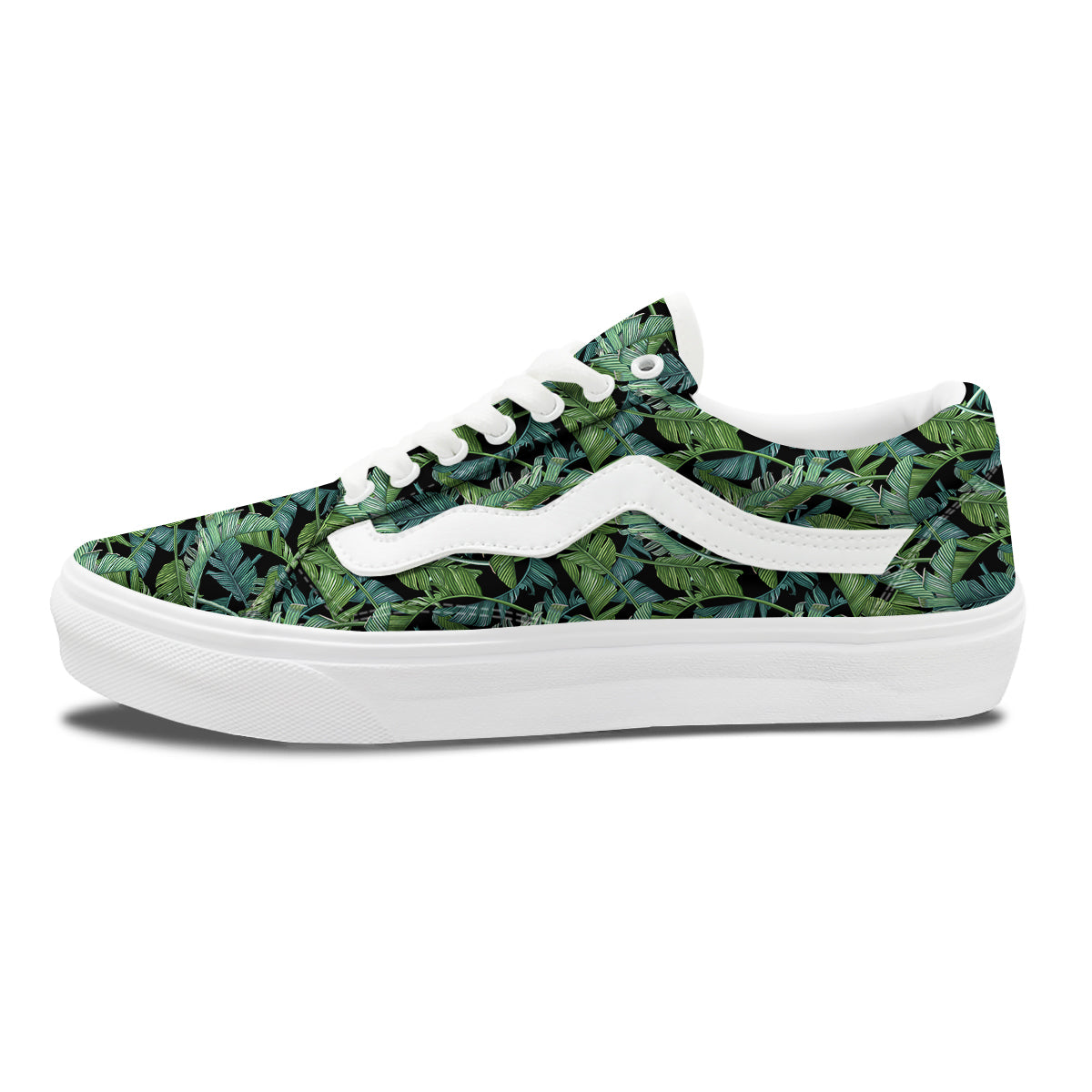 Banana Leaf Print Pattern Skate Shoes-grizzshop