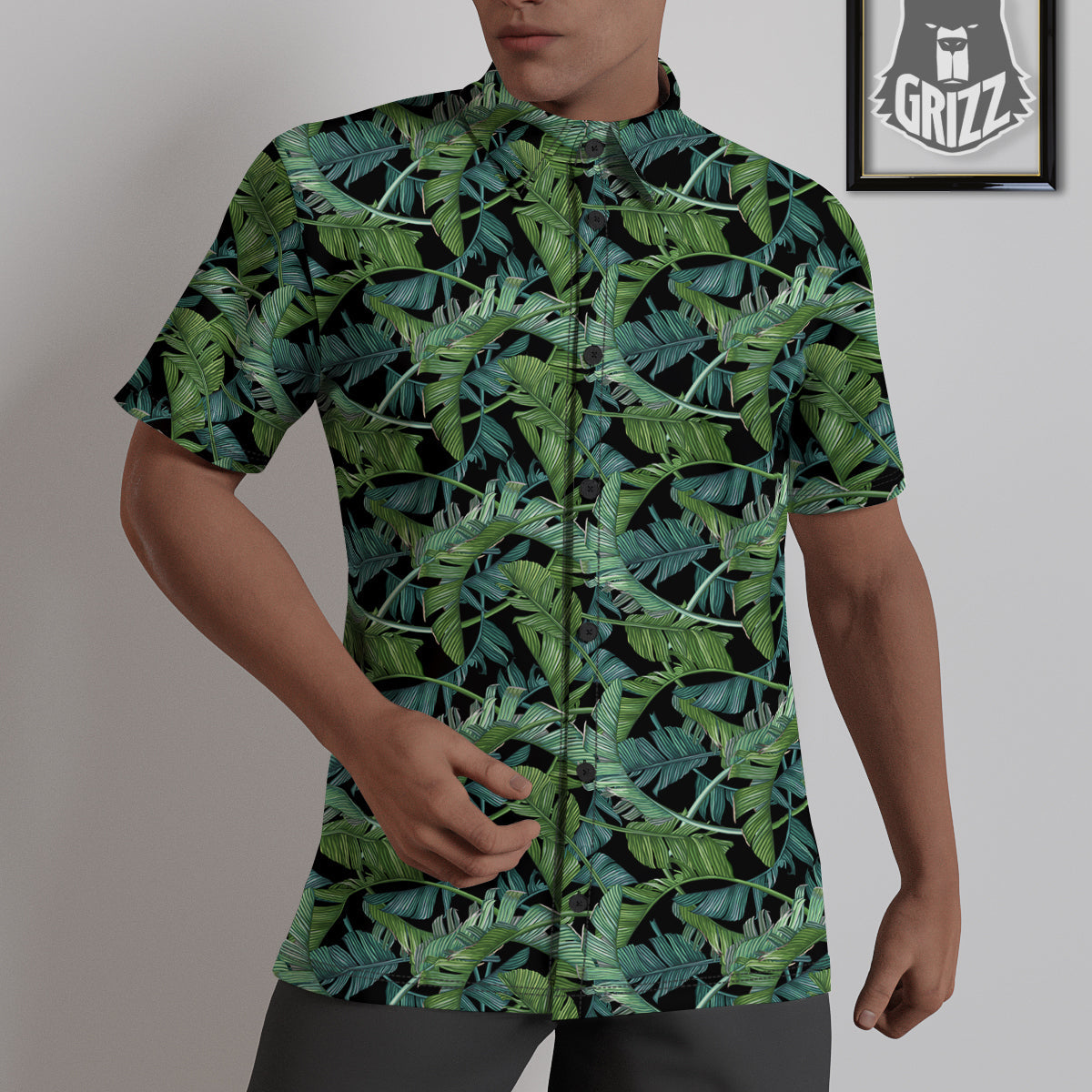 Banana Leaf Print Pattern Untucked Shirts-grizzshop