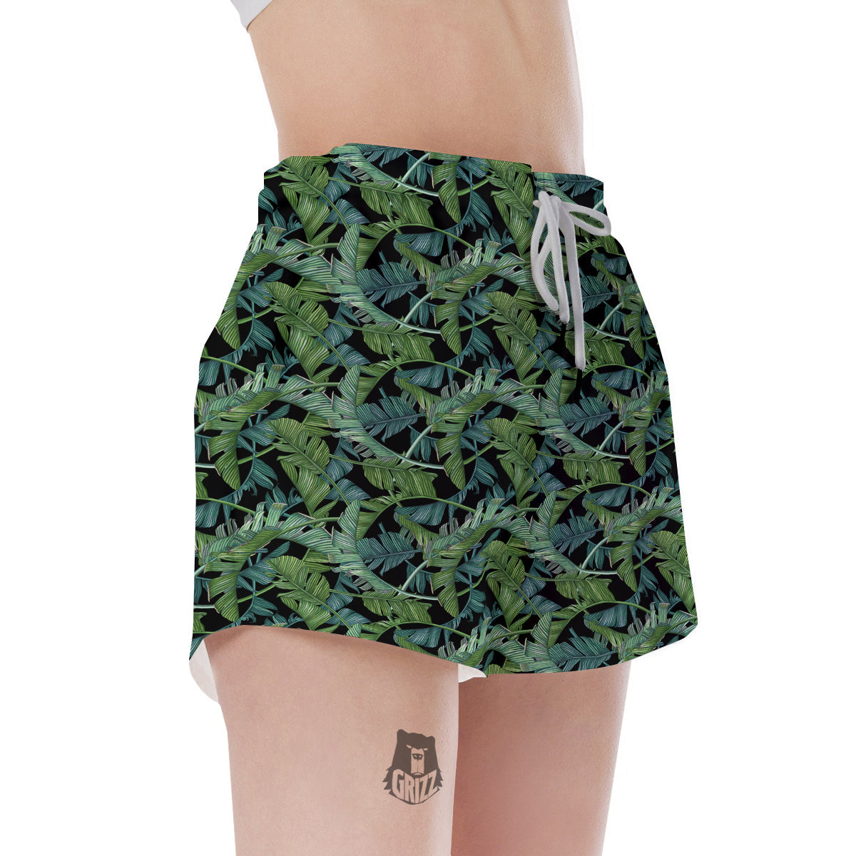 Banana Leaf Print Pattern Women's Shorts-grizzshop
