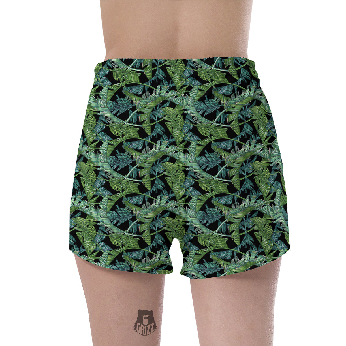 Banana Leaf Print Pattern Women's Shorts-grizzshop