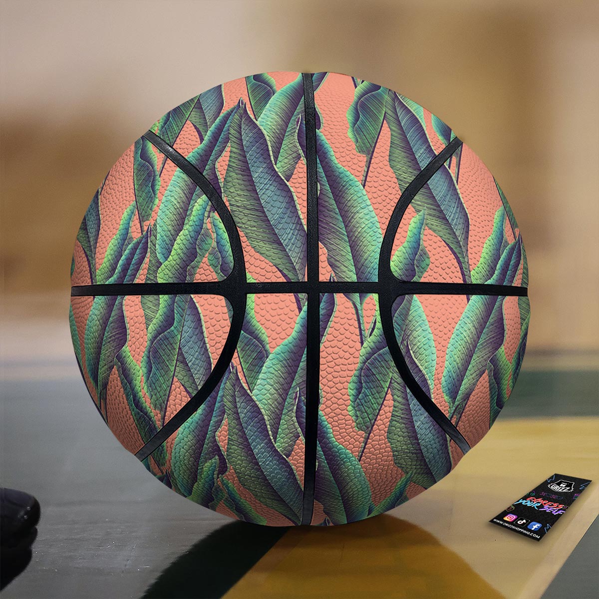 Banana Leaf Tropical Print Pattern Basketball