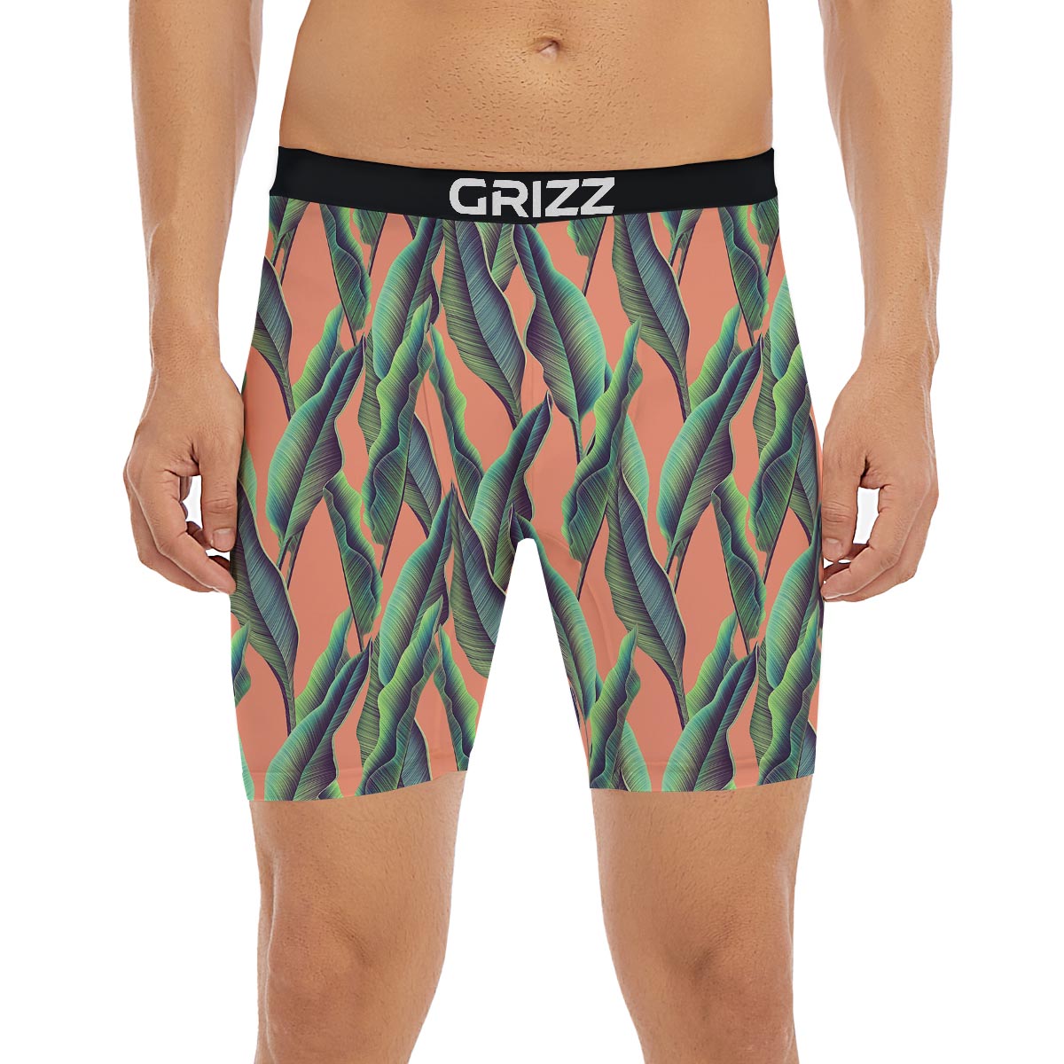 Banana Leaf Tropical Print Pattern Boxer Briefs-grizzshop
