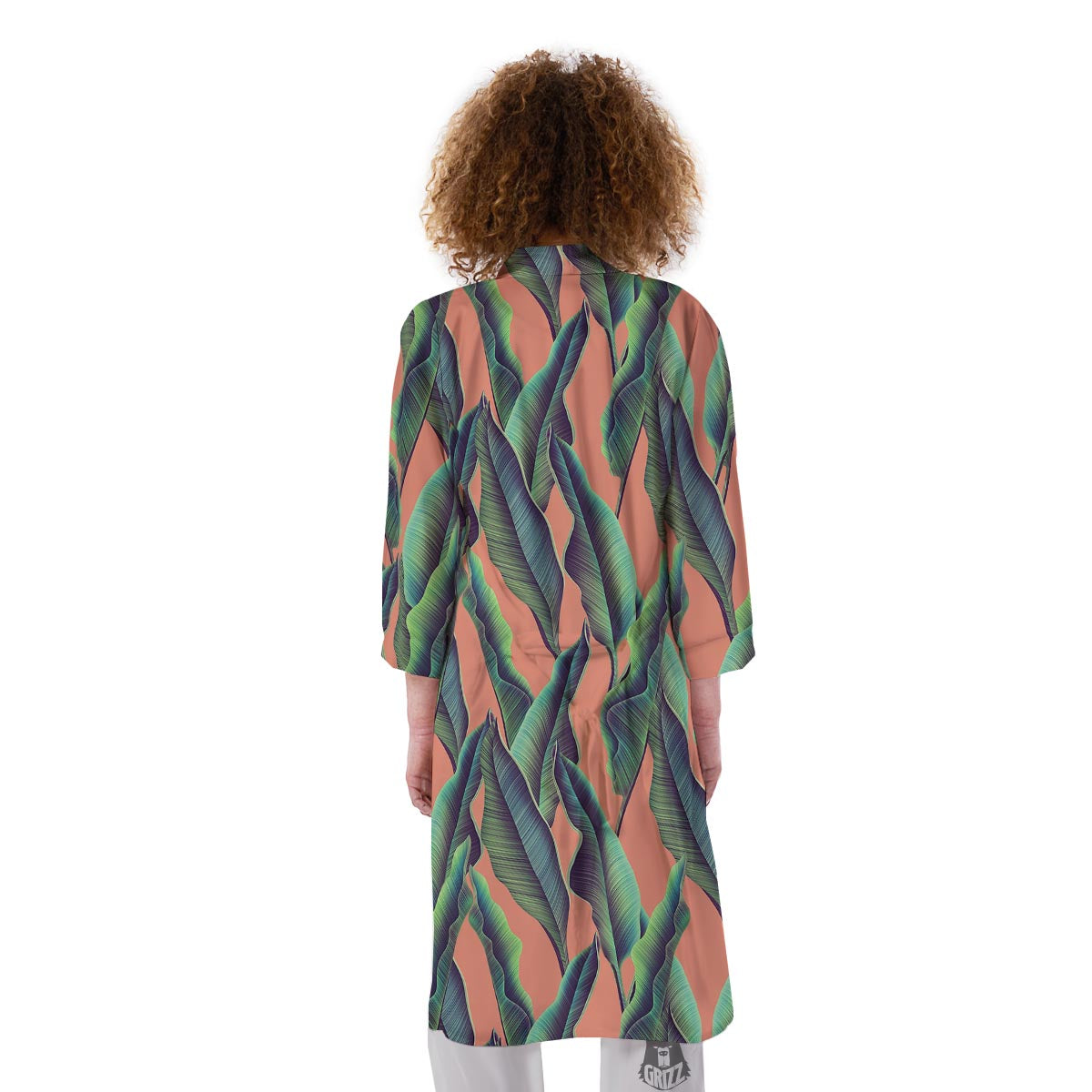 Banana Leaf Tropical Print Pattern Kimono-grizzshop