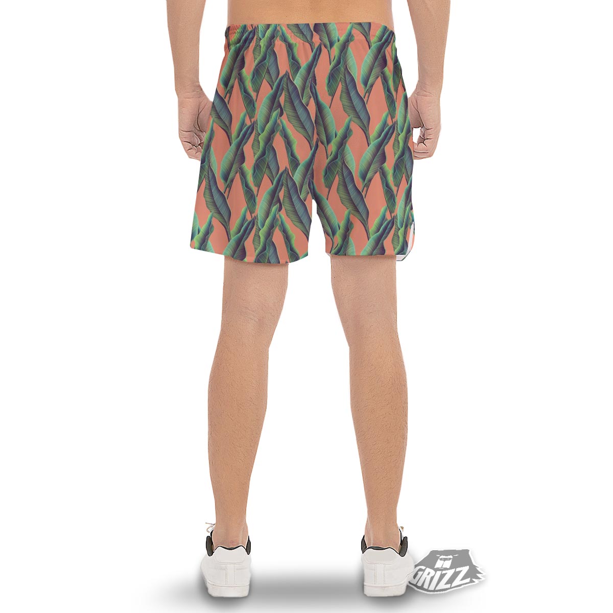 Banana Leaf Tropical Print Pattern Men's Gym Shorts-grizzshop