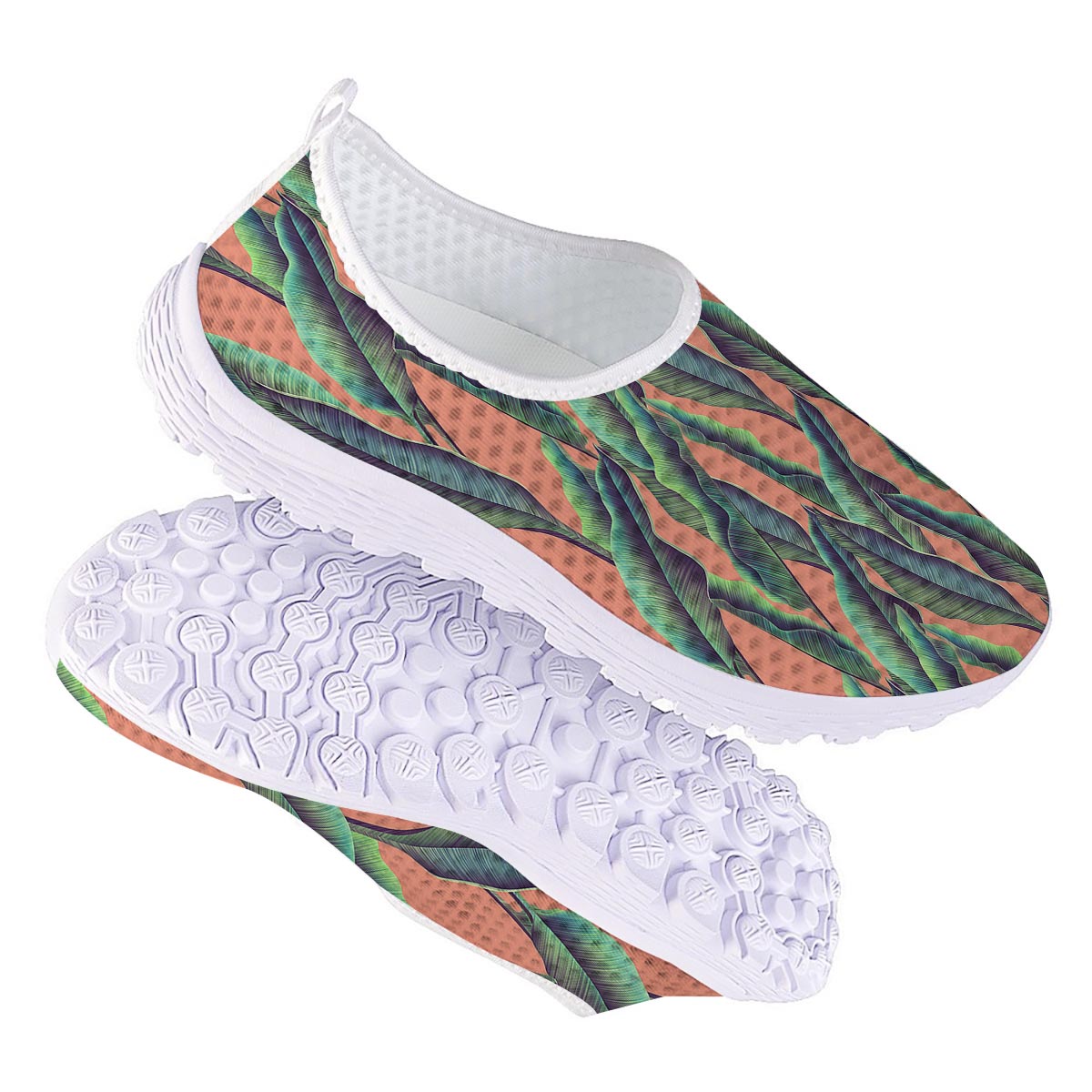 Banana Leaf Tropical Print Pattern Nurse Shoes-grizzshop