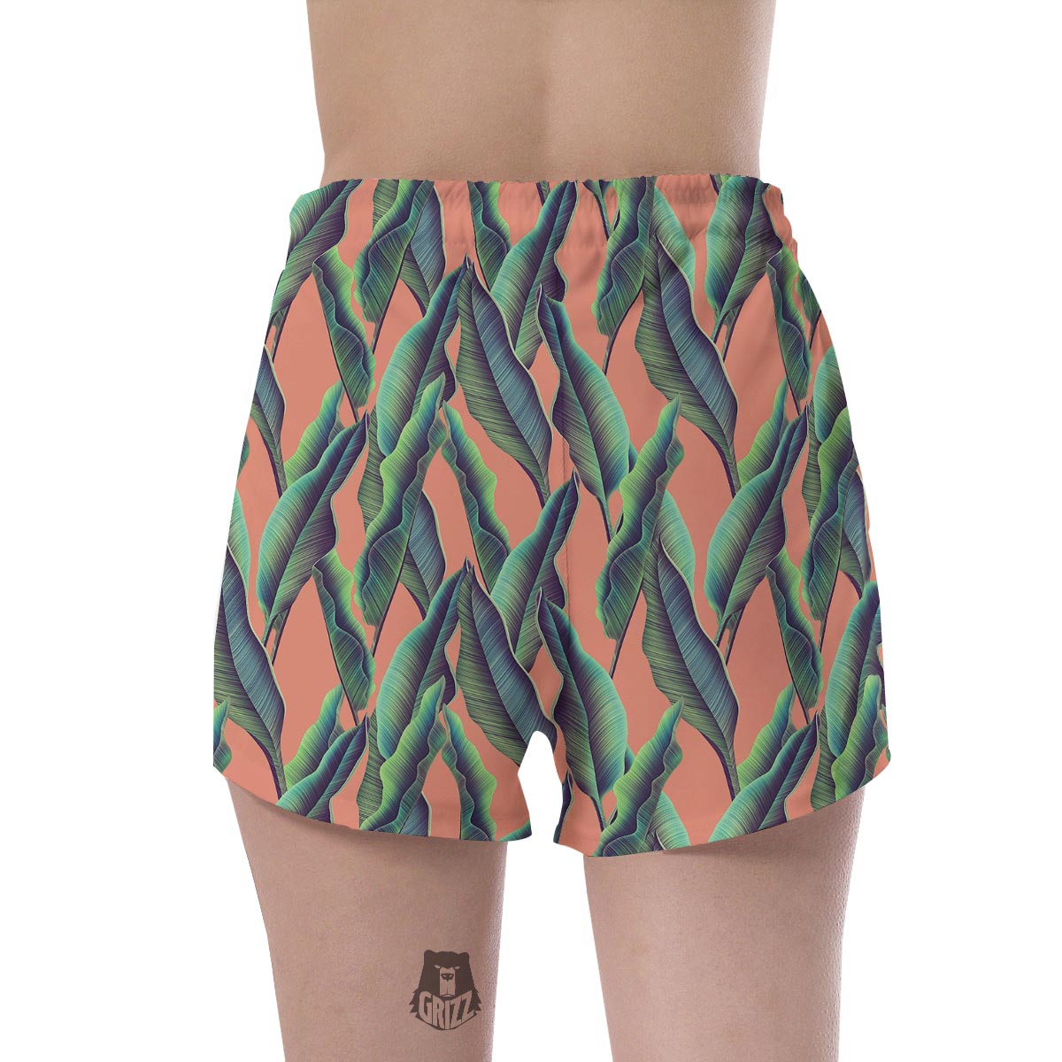 Banana Leaf Tropical Print Pattern Women's Shorts-grizzshop