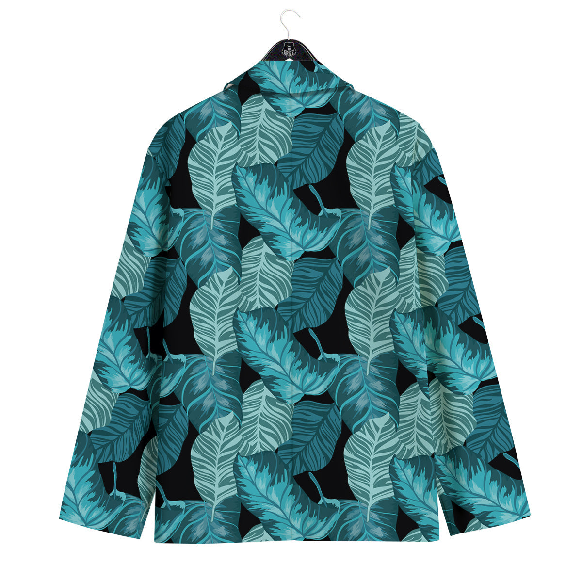 Banana Leaf Turquoise Print Pattern Men's Sport Coat-grizzshop