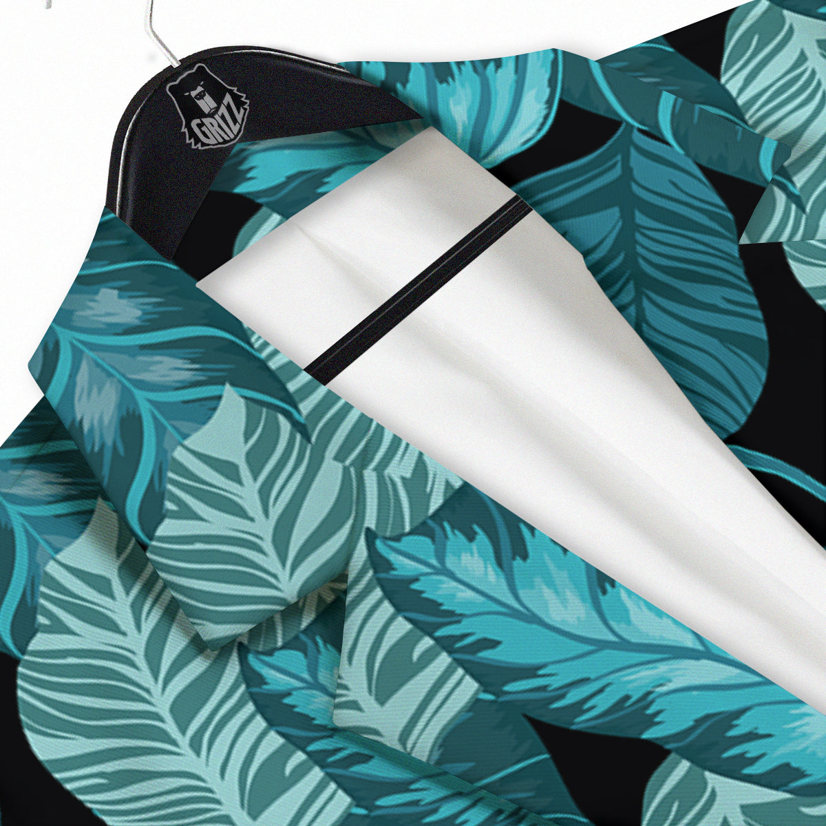 Banana Leaf Turquoise Print Pattern Men's Sport Coat-grizzshop