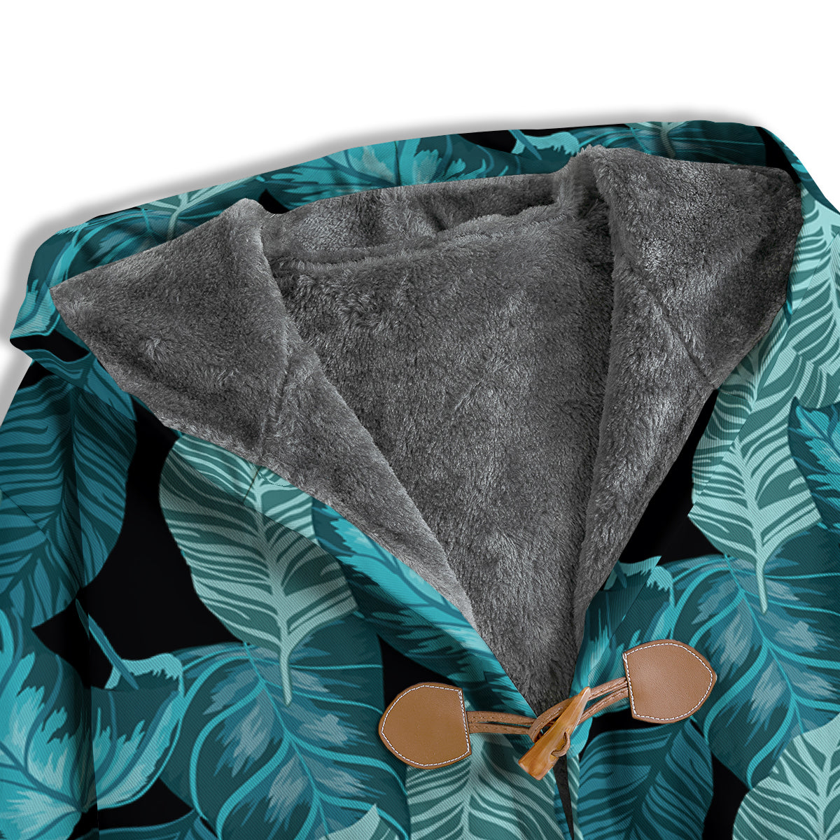 Banana Leaf Turquoise Print Pattern Men's Windbreaker Jacket-grizzshop