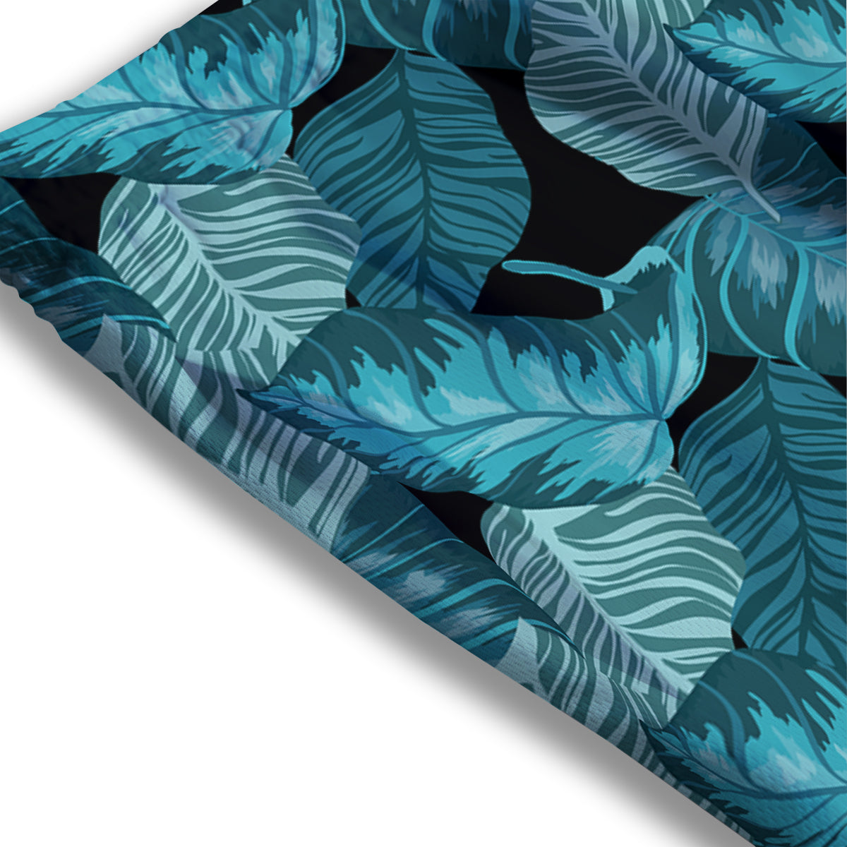 Banana Leaf Turquoise Print Pattern Mesh Shorts