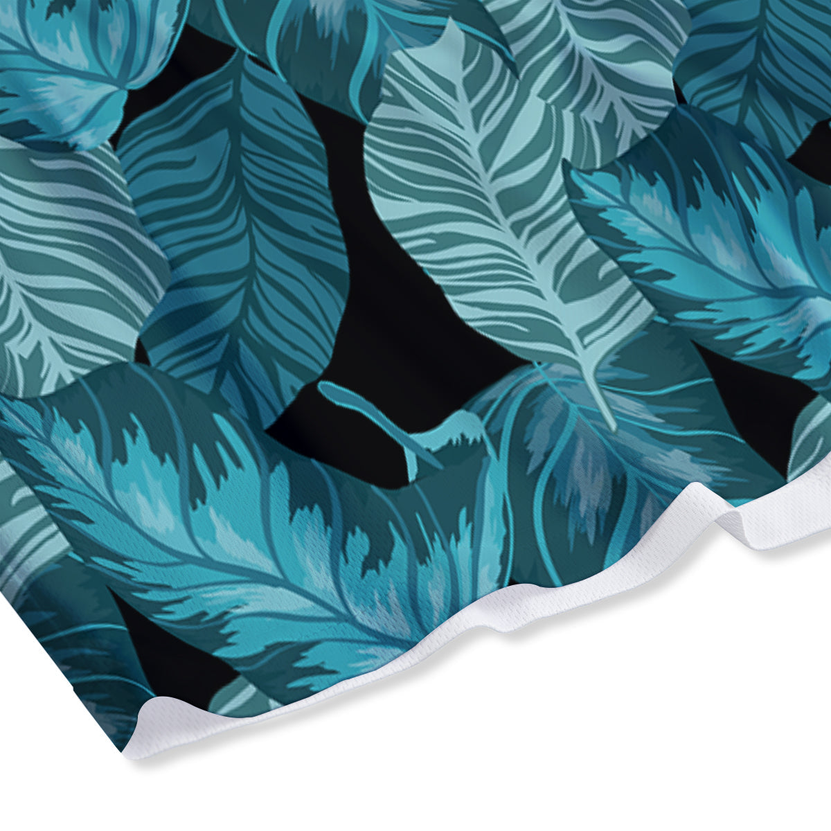 Banana Leaf Turquoise Print Pattern Mesh Shorts
