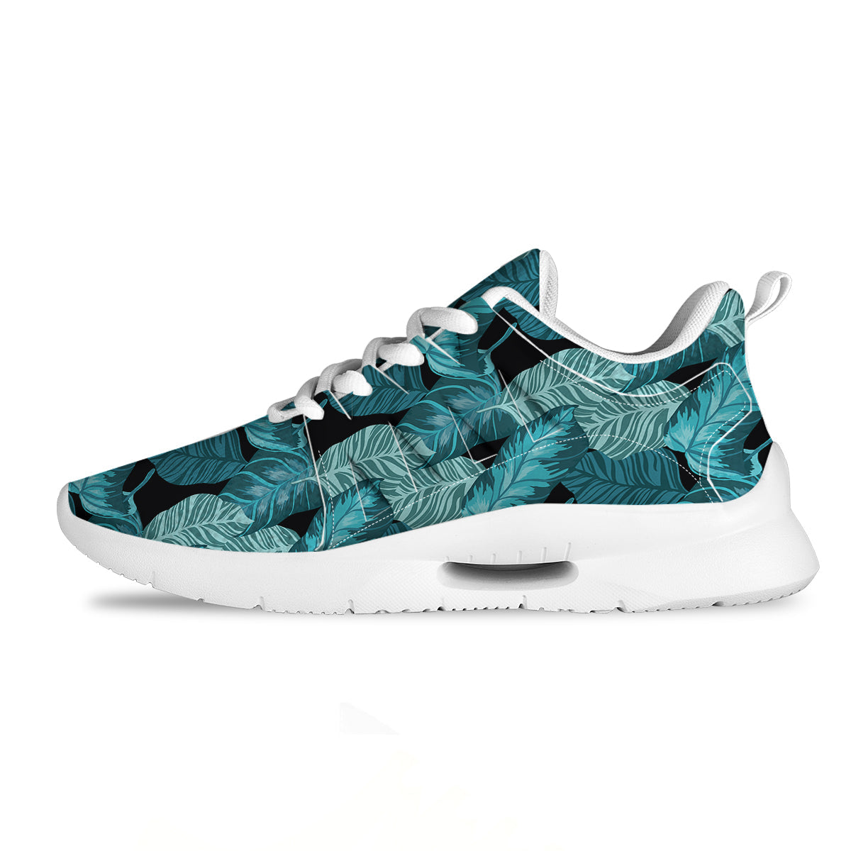 Banana Leaf Turquoise Print Pattern Tennis Shoes-grizzshop