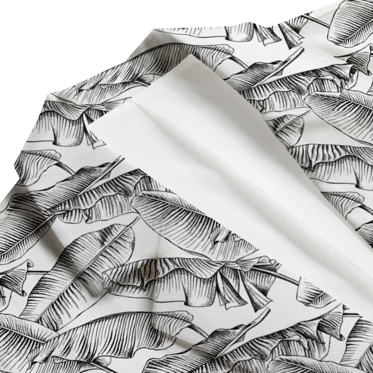 Banana Leaf White And Black Print Men's Blazer-grizzshop