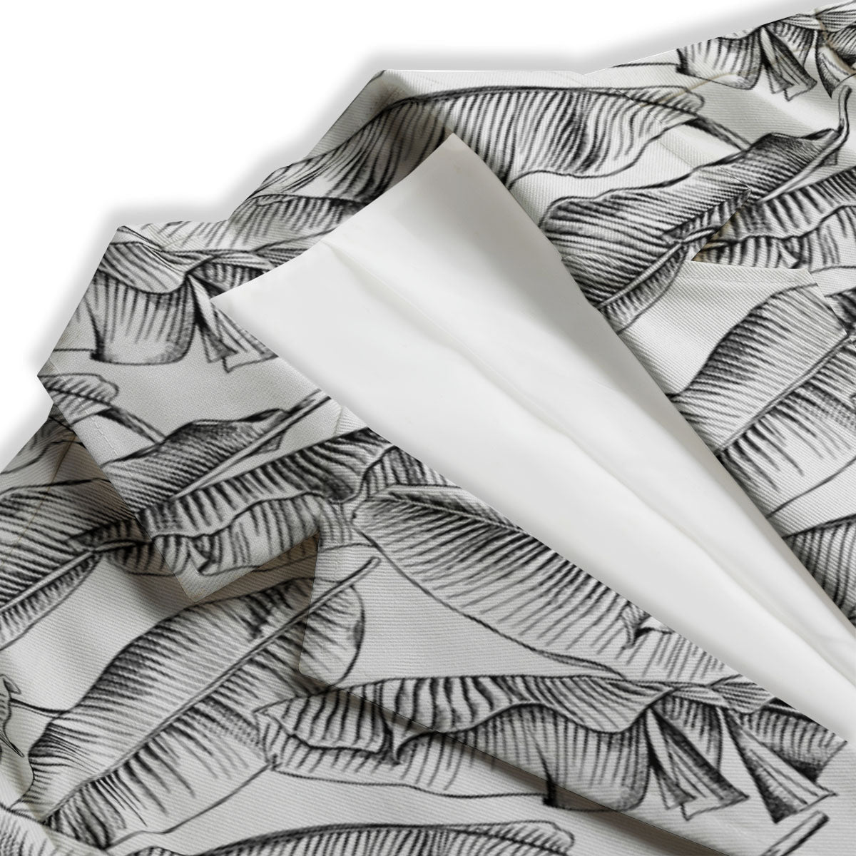 Banana Leaf White And Black Print Women's Blazer-grizzshop