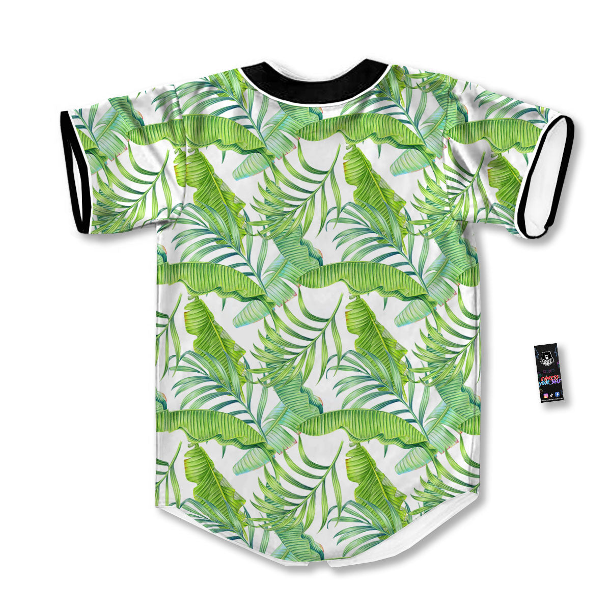 Banana Leave Palm Tree Print Pattern Baseball Jersey-grizzshop