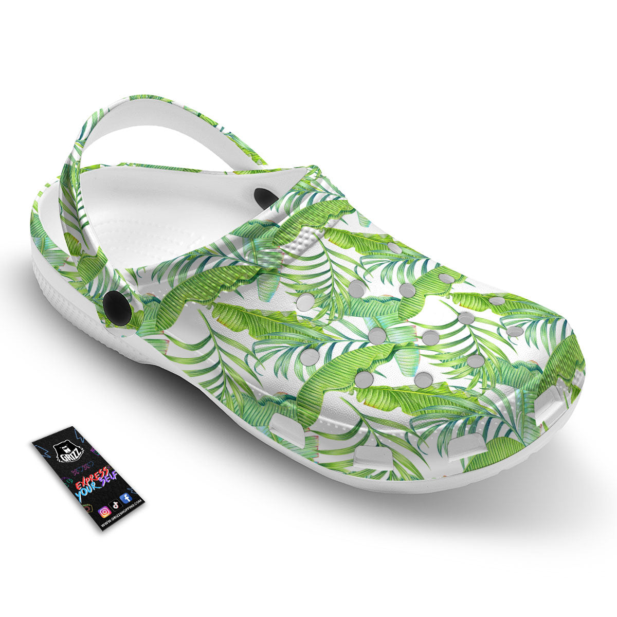 Banana Leave Palm Tree Print Pattern Clog-grizzshop