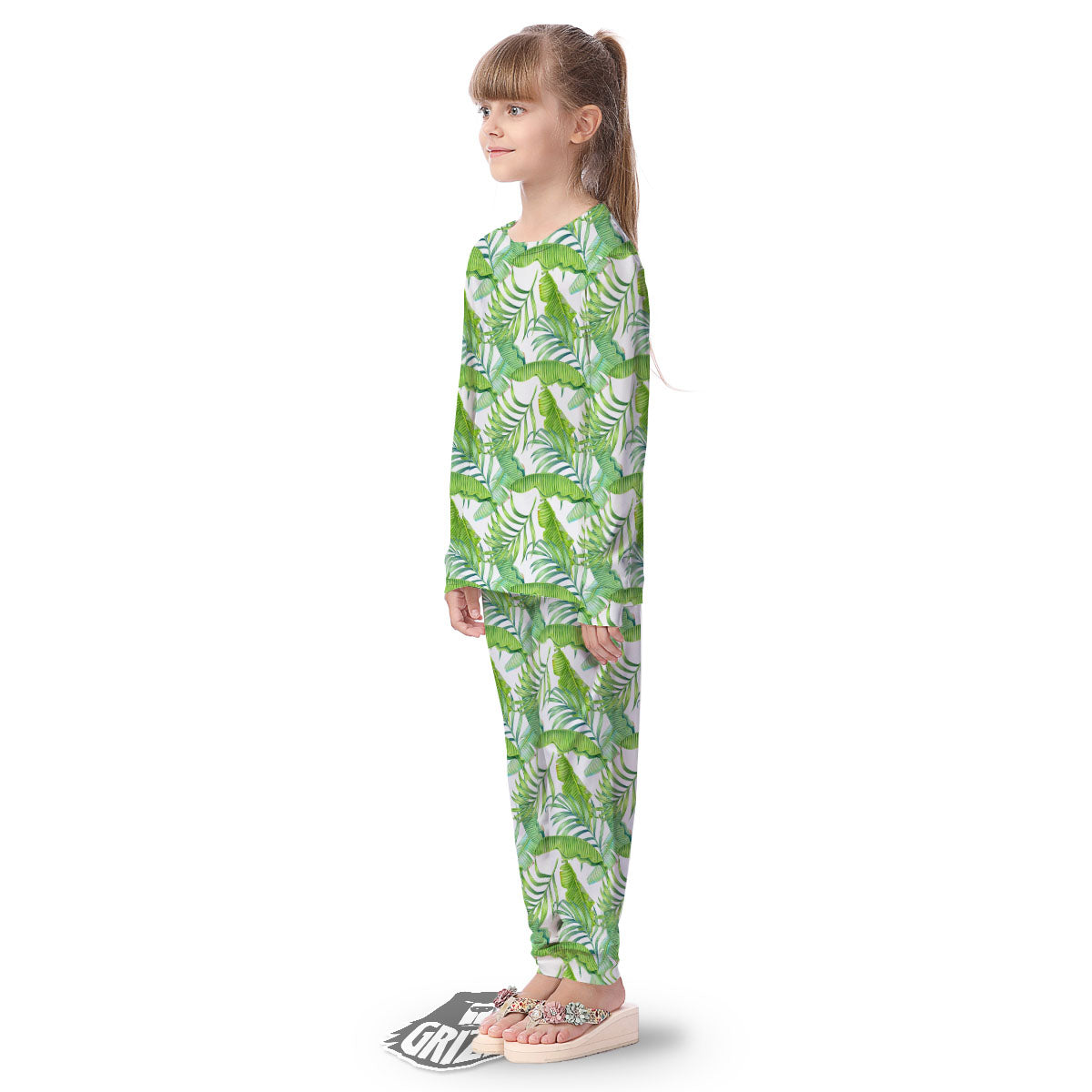 Banana Leave Palm Tree Print Pattern Kid's Pajamas-grizzshop
