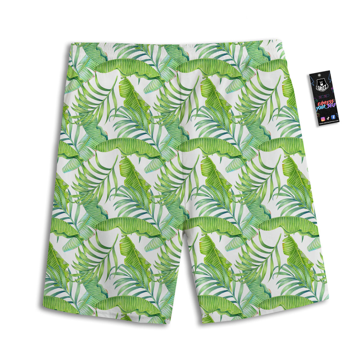Banana Leave Palm Tree Print Pattern Men's Athletic Shorts