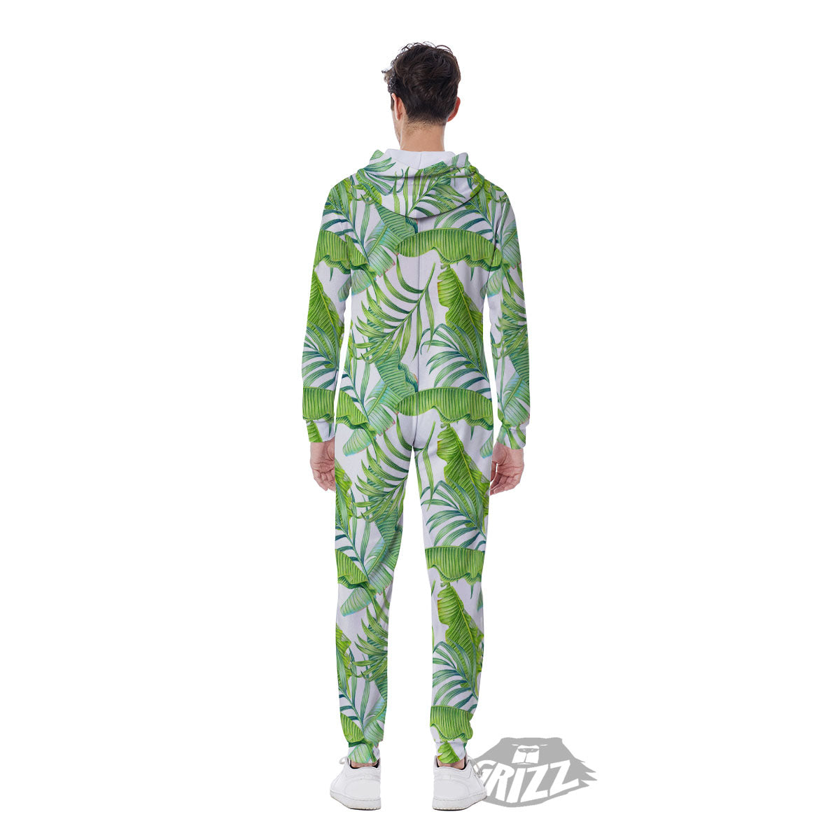 Banana Leave Palm Tree Print Pattern Men's Jumpsuit-grizzshop