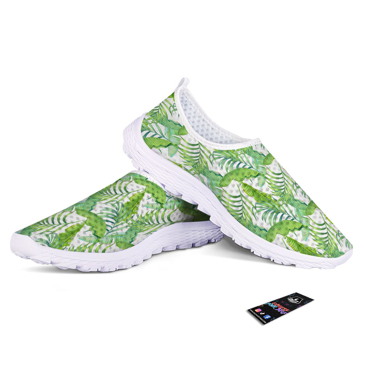 Banana Leave Palm Tree Print Pattern Nurse Shoes-grizzshop