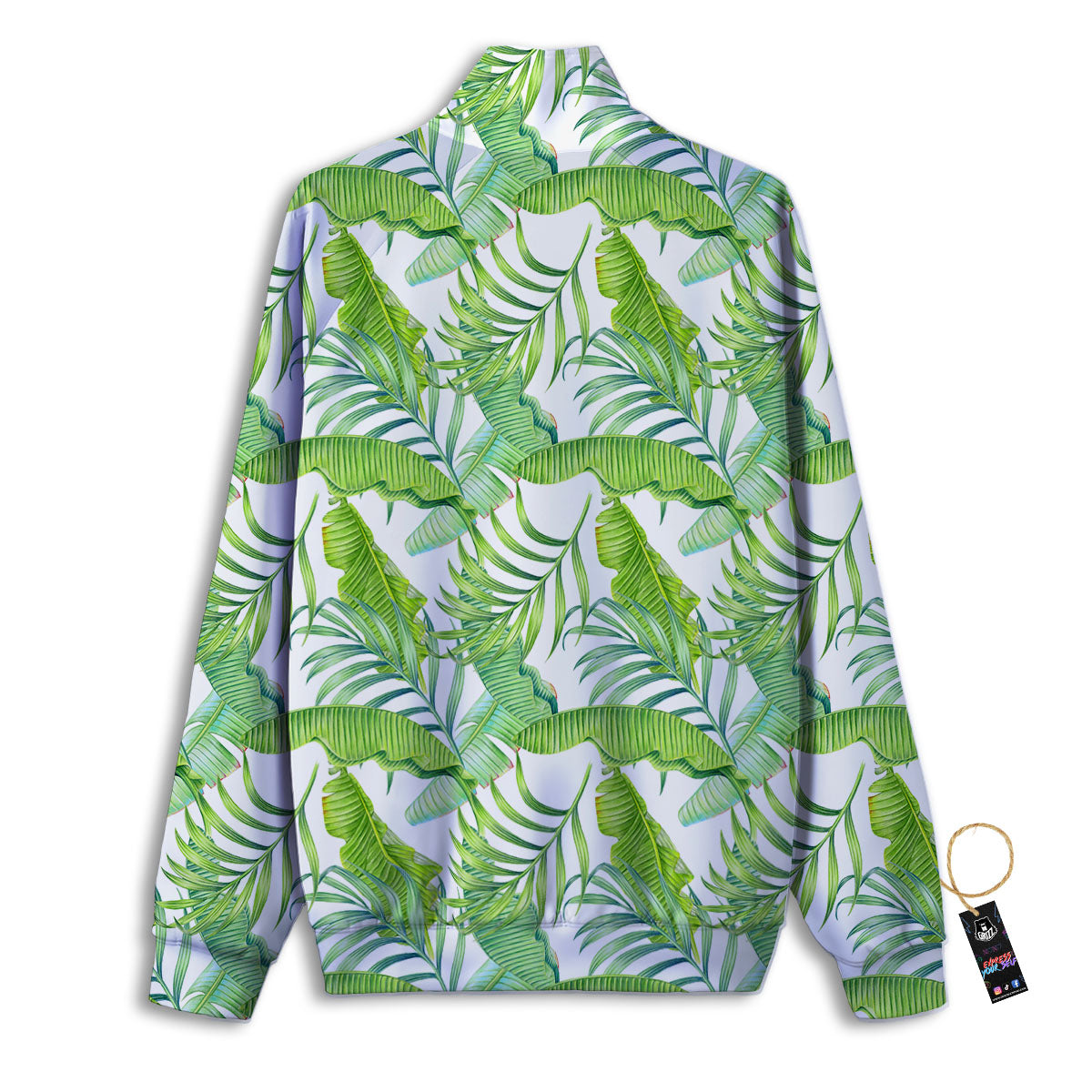 Banana Leave Palm Tree Print Pattern Track Jacket-grizzshop