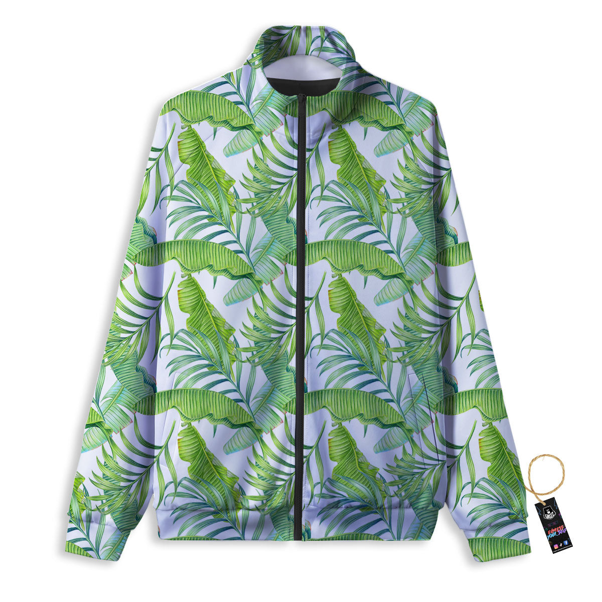 Banana Leave Palm Tree Print Pattern Track Jacket-grizzshop