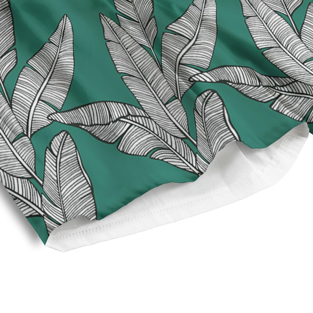 Banana Leaves Teal Print Pattern Men's Athletic Shorts